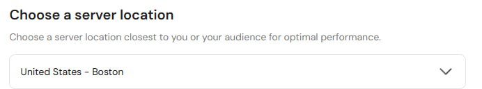 Hostinger server location selection